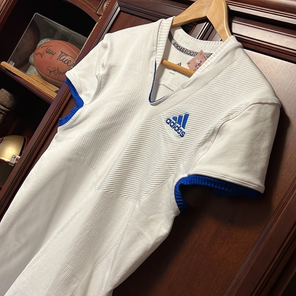 Brand New Adidas Football Team Activewear White & Blue Jersey Shirt! - Picture 4 of 10